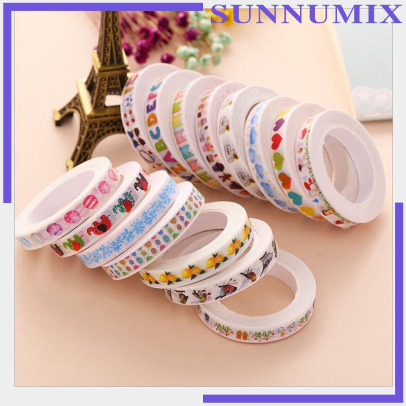 Cuộn Băng Dính Washi Tape In Họa Tiết Hoạt Hình Kiểu Nhật Bản Xinh Xắn