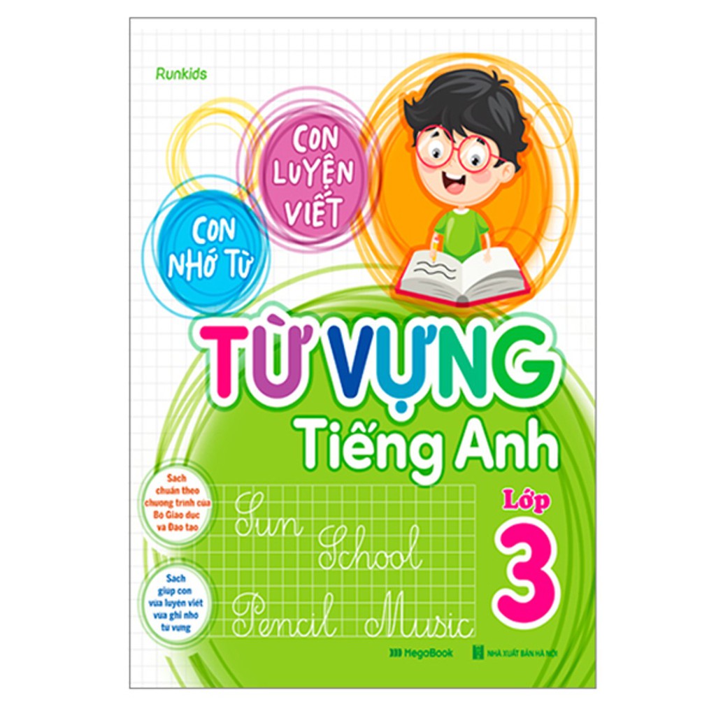 Sách - Con Luyện Viết - Con Nhớ Từ - Từ Vựng Tiếng Anh Lớp 3