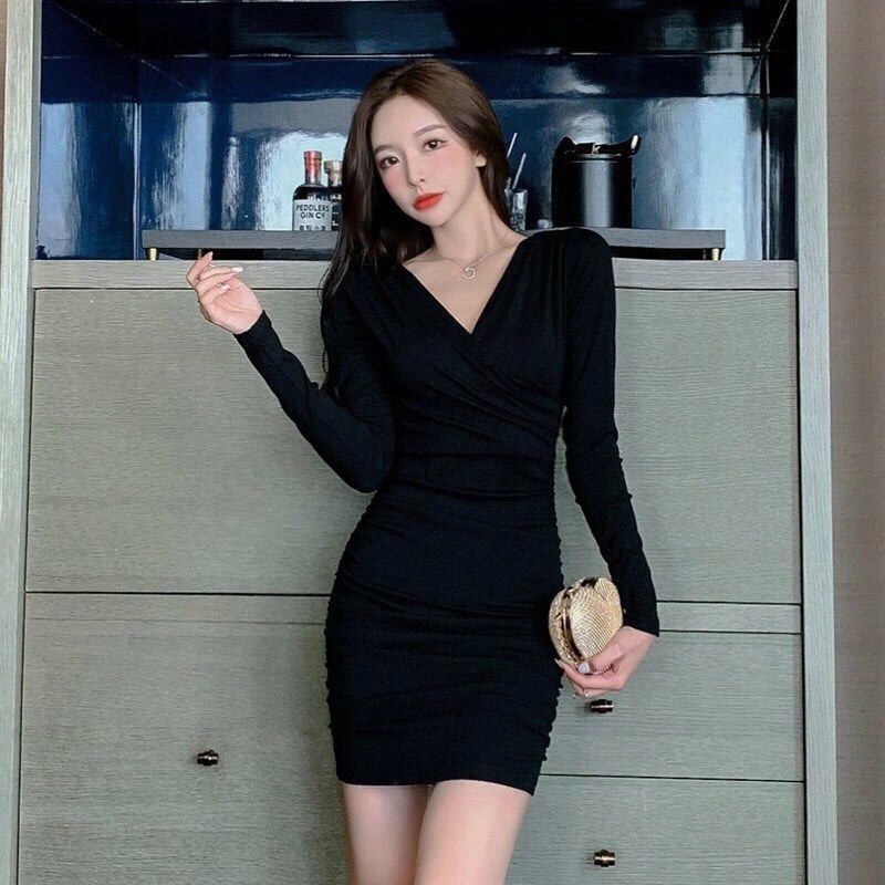Váy Body_Đầm Body Đỏ Tôn Dáng Dài Tay Size S/M_đầm_nữ | BigBuy360 - bigbuy360.vn