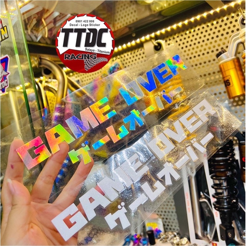 Tem Sticker Japan Game Over nổi trên mọi nền màu 🇯🇵