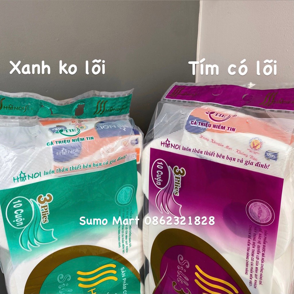 Giấy vệ sinh Hà Nội 10 cuộn 3 lớp công ty Tiến Hiếu