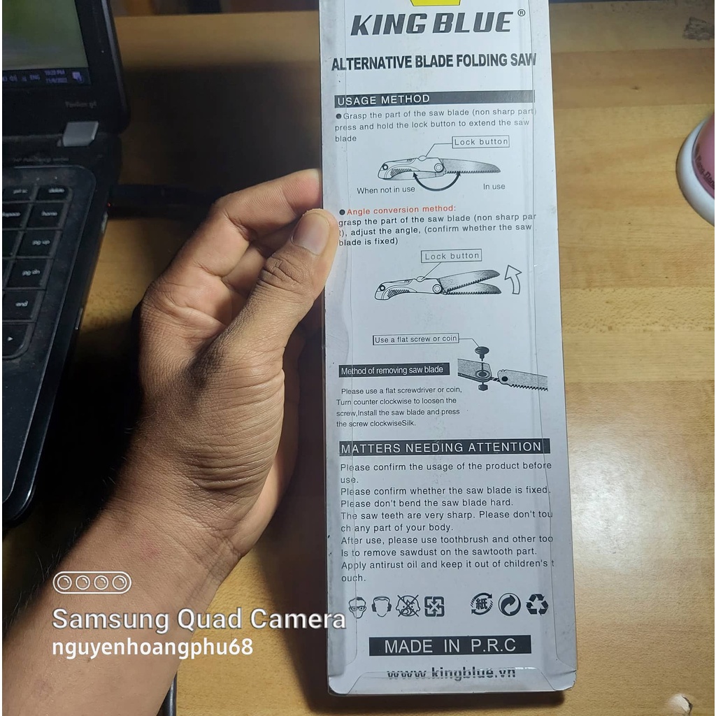 Cưa cầm tay gấp gọn cưa cây cưa gỗ cưa xếp  King Blue ( thép SK5 Nhật )