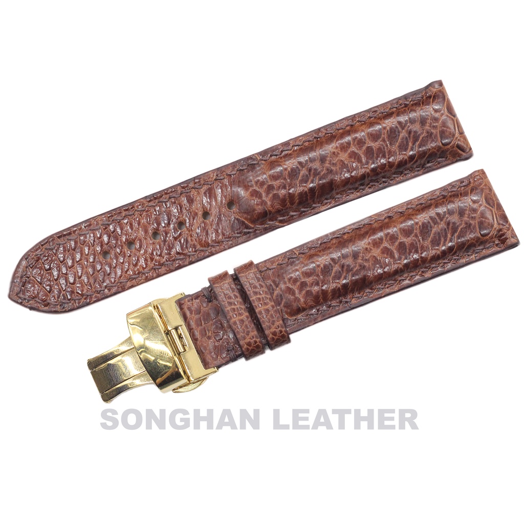 Dây Da Đồng Hồ Đà Điểu Vân Nhỏ Songhan Leather WT06, Dây Đà Điểu Khóa Gập Cao Cấp Gắn Chốt Thông Minh.Bảo Hành 6 tháng