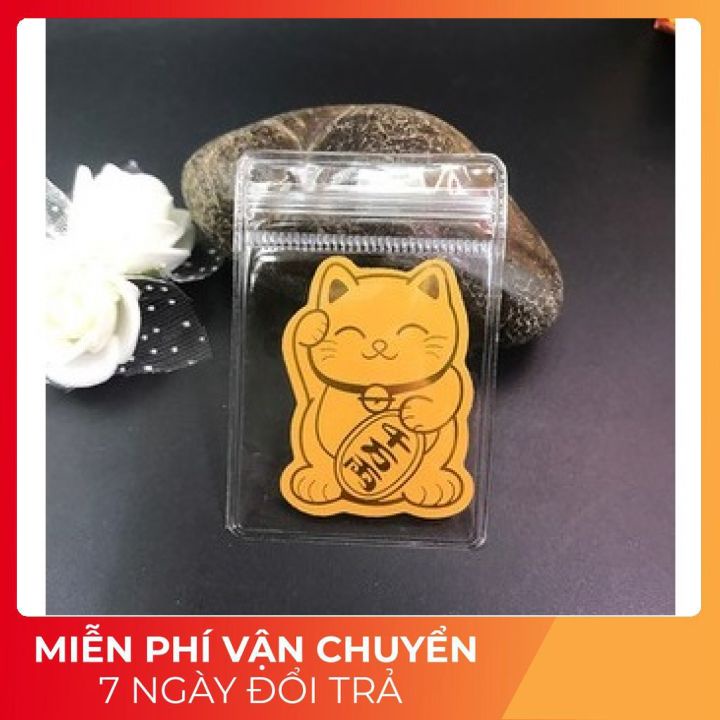 Miếng dán mèo thần tài mạ vàng siêu hot - Dán điện thoại , máy tính bảng , để ví mang lại tài lộc