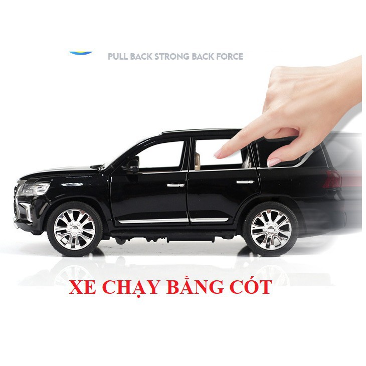 Đồ chơi xe ô tô mô hình xe Lexus LX570 tỉ lệ 1:24 bằng sắt chạy cót có âm thanh và đèn mở các cửa xe hàng Quảng Châu