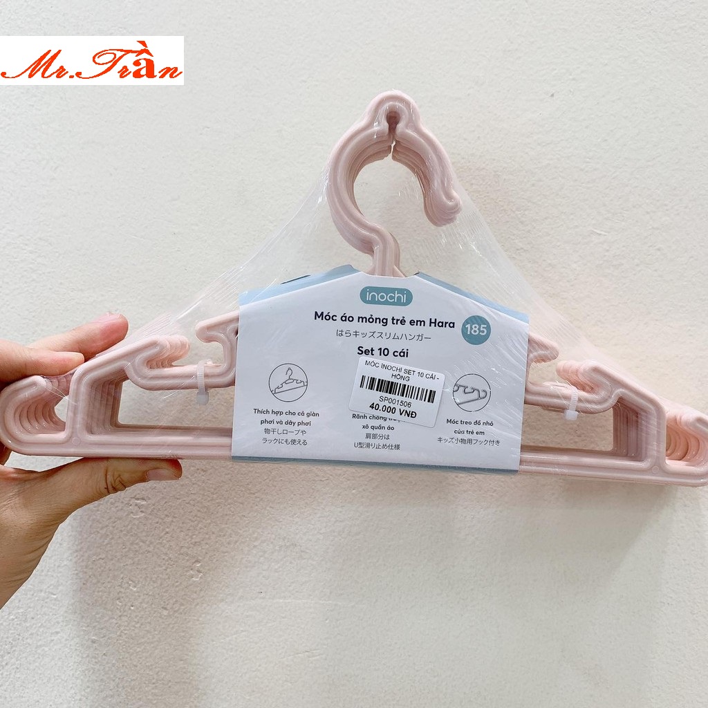 Set 10 móc phơi quần áo cho bé mã inochi