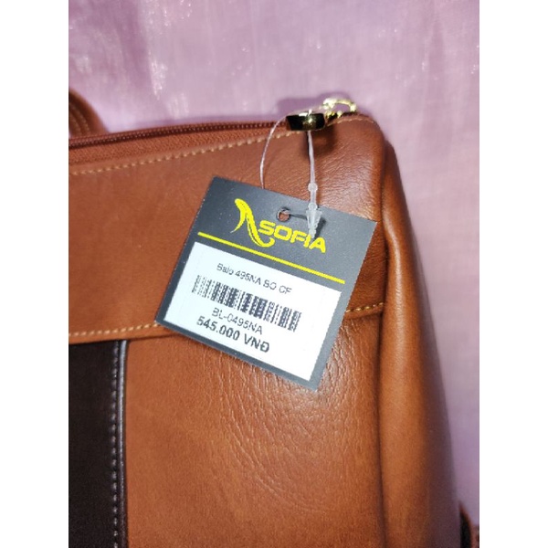 BIG BIG SALE💥🎉💰Balo/ Ba lô A4 Sofia. Da Microfiber cao cấp màu nâu. Giá 545.000đ. Giảm 300.000đ
