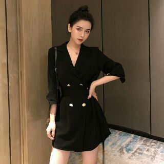 Đầm vest công sở đen (freesize)
