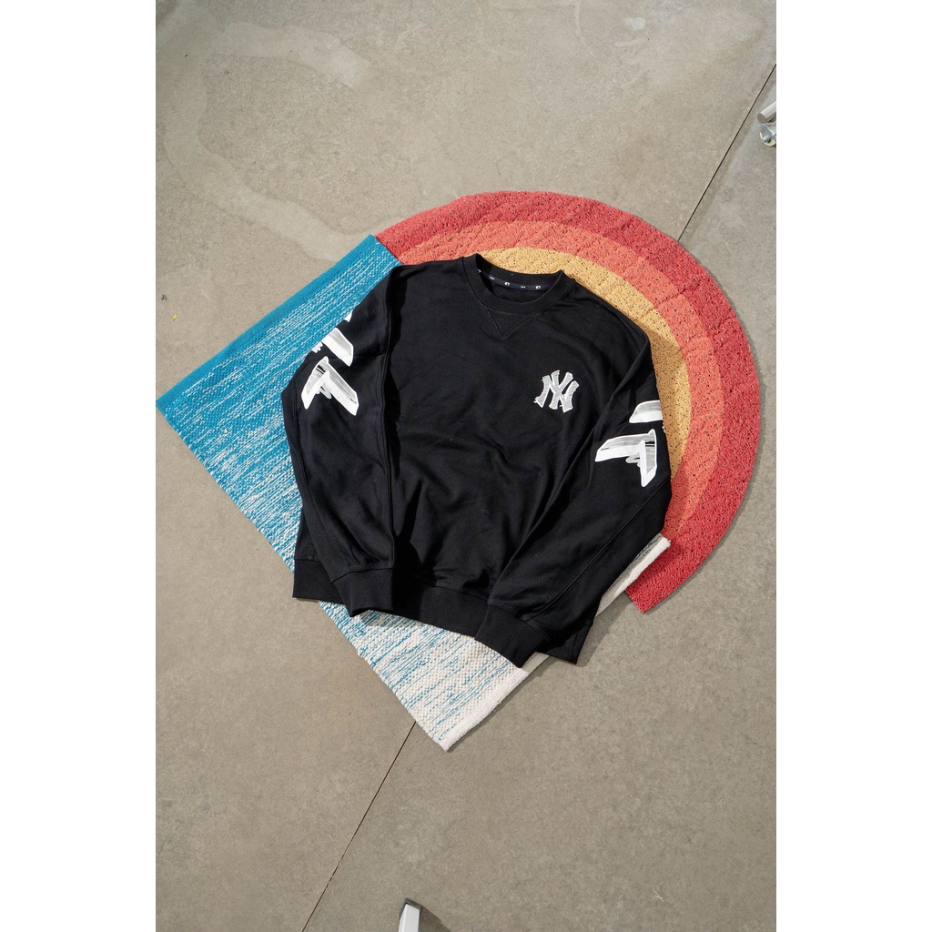 Áo Nỉ Dài Tay MLB Logo To Họa Tiết In