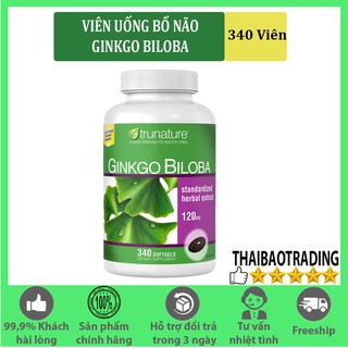 Viên uống Trunature Ginkgo Biloba 120mg 300 viên 340 viên từ trái bạch quả tăng cường sức khỏe trí não