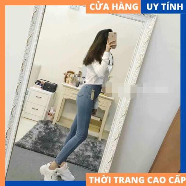 Sale Tết- [Xả kho cuối năm] Quần jean lưng cao không túi form đẹp phối đồ dễ dàng lại [HÀNG CAO CẤP] az1 *