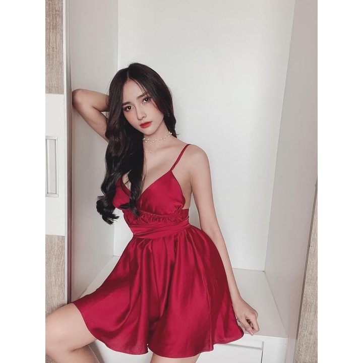 Sexy Forever Váy Ngủ Lụa Hai Dây Sexy Forever Thiết Kế Darling