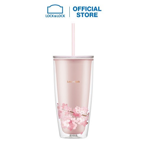 [HB gift] Ly nhựa hai lớp L&amp;L Double Wall Cold Cup Cherry Blossom 750ml