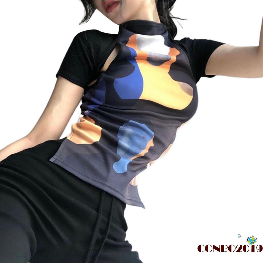 Áo Thun Tay Ngắn Cổ Tròn In Hình Chân Dung Thời Trang Dành Cho Nữ