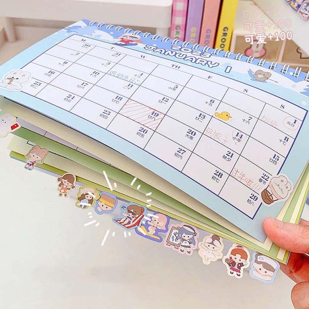 Lịch 2023 Để Bàn Lên Kế Hoạch Hàng Tuần Họa Tiết Hoạt Hình Sáng Tạo