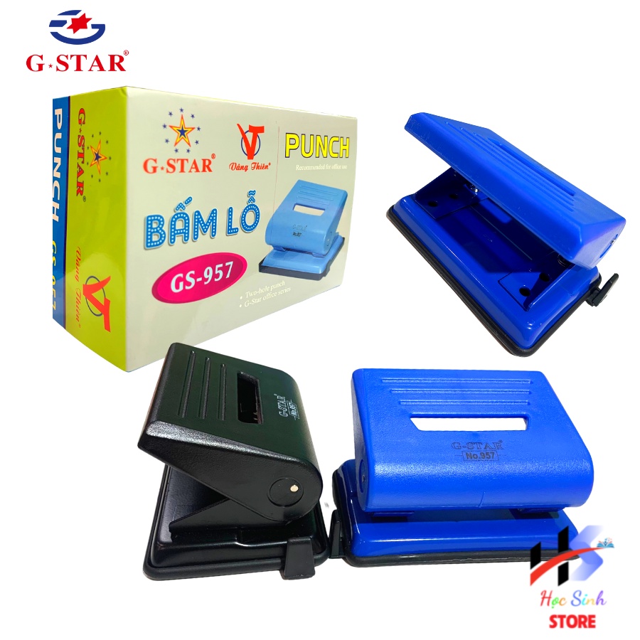 Máy Bấm Lỗ G-star GS957 Size Lớn Bấm 2 Lỗ, Công Suất Bấm 20 Tờ Một Lần Bấm