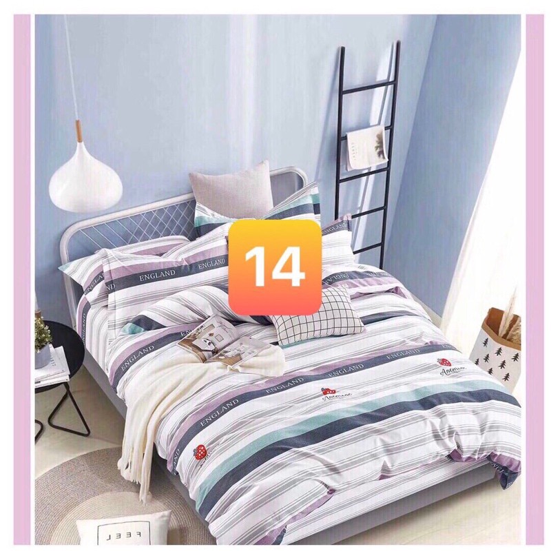 bộ ga gối k mền 100% cotton Hàn quốc hàng nhập siêu thị đủ size 1m-1m8 nệm 5-30p ib nhiều mẫu