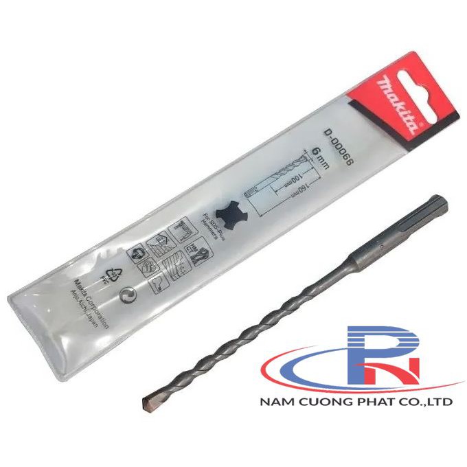 Mũi khoan bê tông Makita chuôi SDS-Plus 6,8,10,12, 14, 16, 18mm