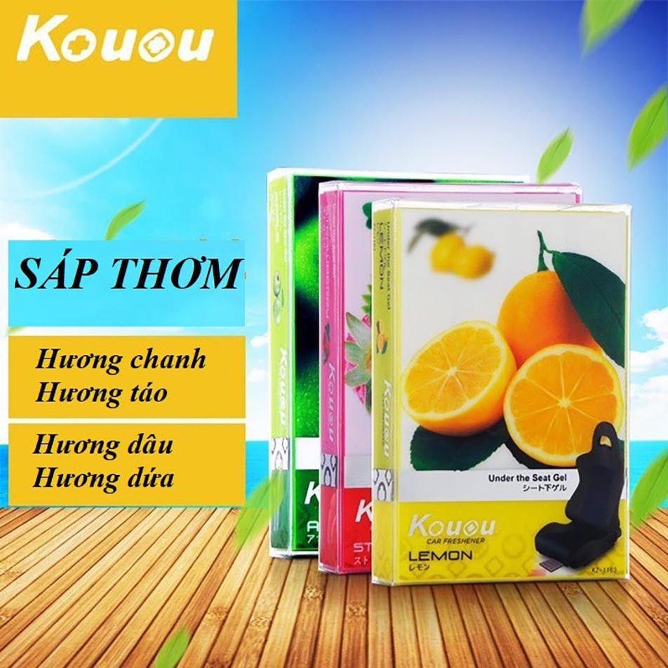 [Loại To] Sáp thơm sáp dứa khử mùi ô tô, xe hơi chính hãng Kouou - Hàng Nhật Bản, mùi hương dứa tự nhiên thơm mát