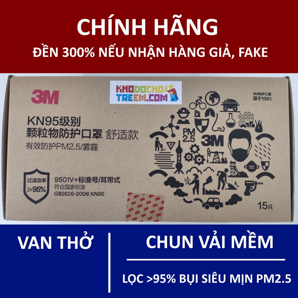 1 CÁI khẩu trang 3M 9501V+ KN95 N95 N95 P2 FFP2 lọc 95% bụi siêu mịn PM2.5 có van thở lọc khí chun vải mềm chính hãng | WebRaoVat - webraovat.net.vn