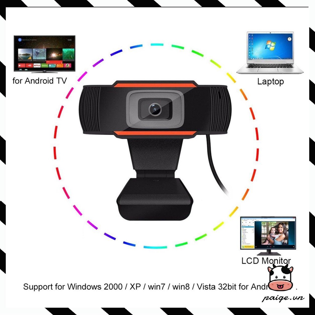 Webcam A870 HD USB có thể xoay tích hợp micro dùng quay video cho máy tính PC | BigBuy360 - bigbuy360.vn