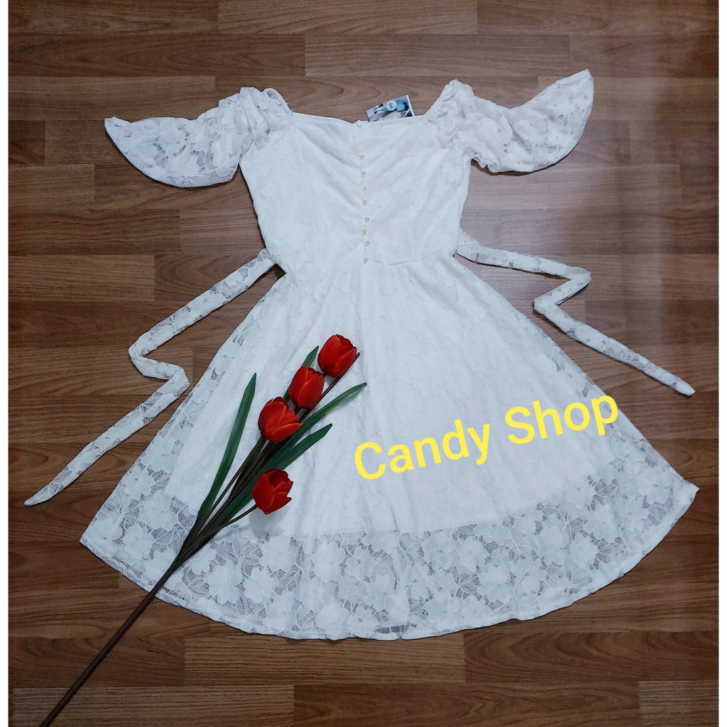Đầm xoè ren công chúa dự tiệc kèm dây thắt eo + Ảnh thật | BigBuy360 - bigbuy360.vn