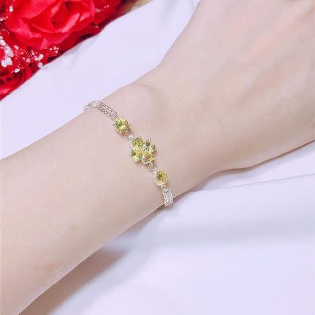 Lắc tay bạc nữ cỏ 4 lá