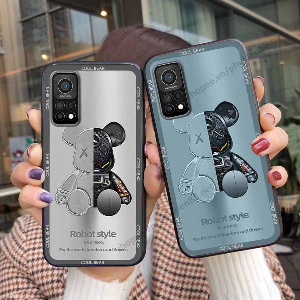 Ốp Xiaomi Mi 10T Pro bear, k@ws thương hiệu phong cách ốp lưng thời trang cao cấp