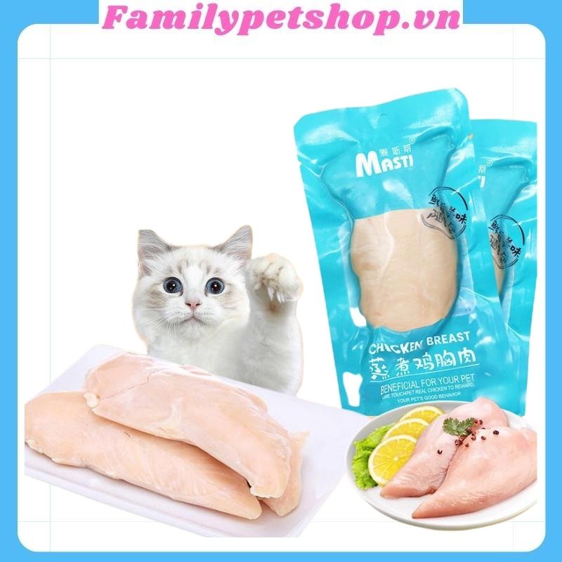 Thức ăn cho chó mèo-Ức gà hấp Masti cho thú cưng- gói 40g-familypetshop.vn