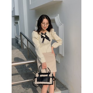 Áo len vai bồng ngực 2 nơ SA409 1994closet