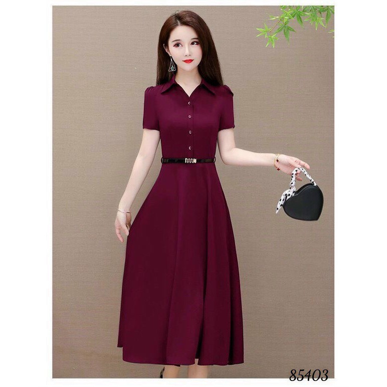 (Top bán chạy )Đầm phong cách Vintage cổ sơ mi HOT fashion - Lịch thiệp và quý phái/MS 0201 / Có 3 màu | BigBuy360 - bigbuy360.vn