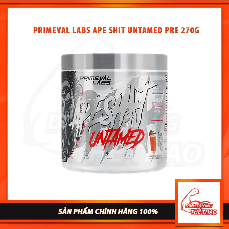 Primeval Labs Apeshit Untamed Pre-Workout Tăng Sức Mạnh Tập Luyện 270 Gram