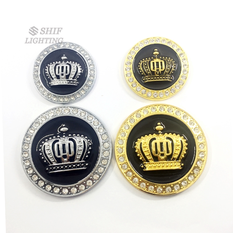 Logo kim loại kiểu vương miện đính đá 3D kiểu sang chảnh trang trí xe hơi