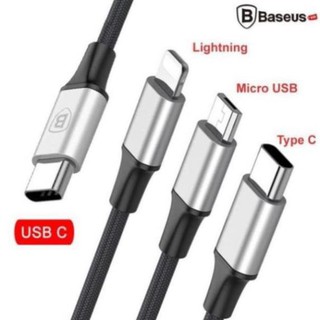 Cáp sạc nhanh và truyền dữ liệu tốc độ cao ba đầu chân cắm type C Baseus Rapid