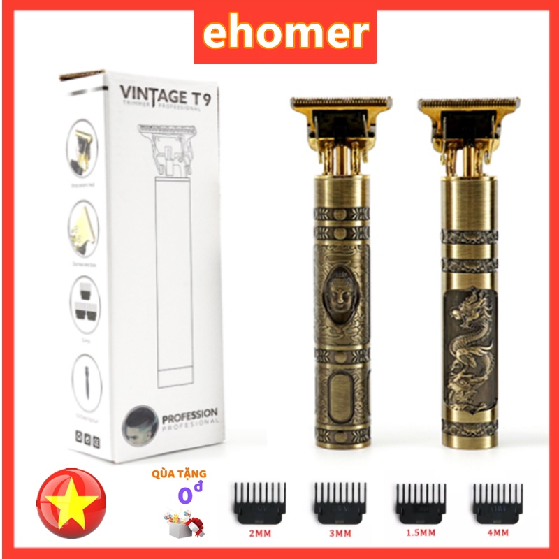 Tông đơ cắt tóc VINTAGE T9 điêu khắc và tạo kiểu tóc đơn giản, Thích hợp cho tiệm làm tóc và sử dụng tại nhà USB