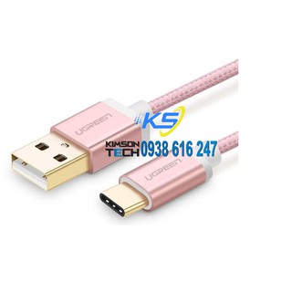Cáp usb typec sang usb 2.0 hỗ trợ sạc nhanh 3a 1.5m màu hồng gold ugreen uc20867us174 hàng chính hãng