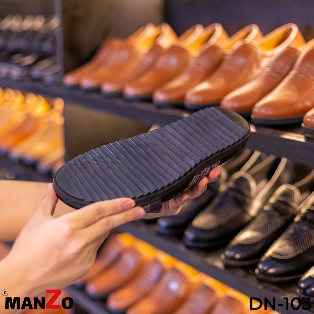 Dép da nam thời trang - Dép nam quai chéo cao cấp - MANZO DN 103 - Manzo Store