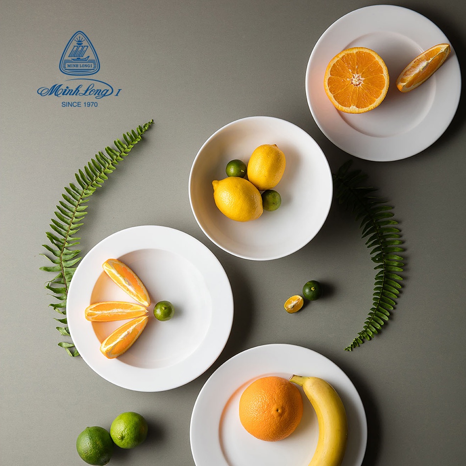 Bộ 10 chén cơm Minh Long 11.2 cm Jasmine Lys Trắng Ngà - Gốm sứ cao cấp Minh Long I