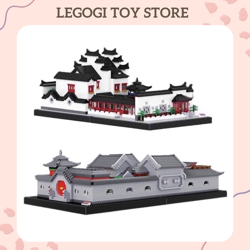 Đồ chơi lắp ghép Legogi xếp hình VƯỜN CẢNH TÔ CHÂU Trung Hoa cổ xưa mô hình nanoblock