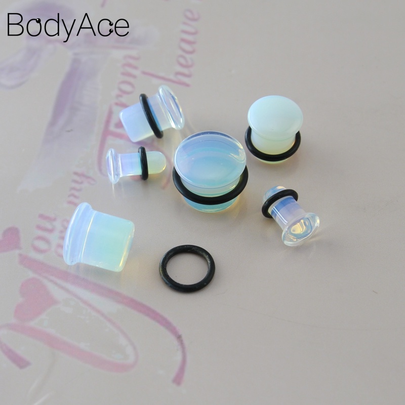 Khuyên nong tai hình cây nấm bằng đá tự nhiên 5mm - 10mm