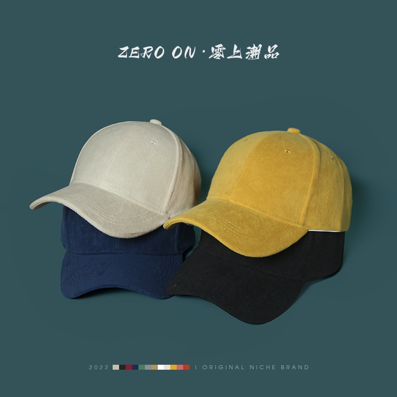 Mũ Lưỡi Trai Vải Nhung Lông Cừu Giả Cứng Màu Trơn Thời Trang Thu Đông Cho Nam Và Nữ