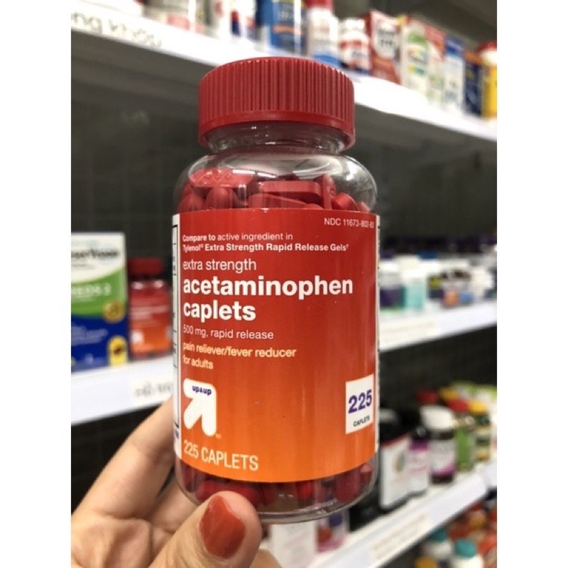 Viên Acetaminophen Caplets Up & Up 500mg 225 viên Mỹ