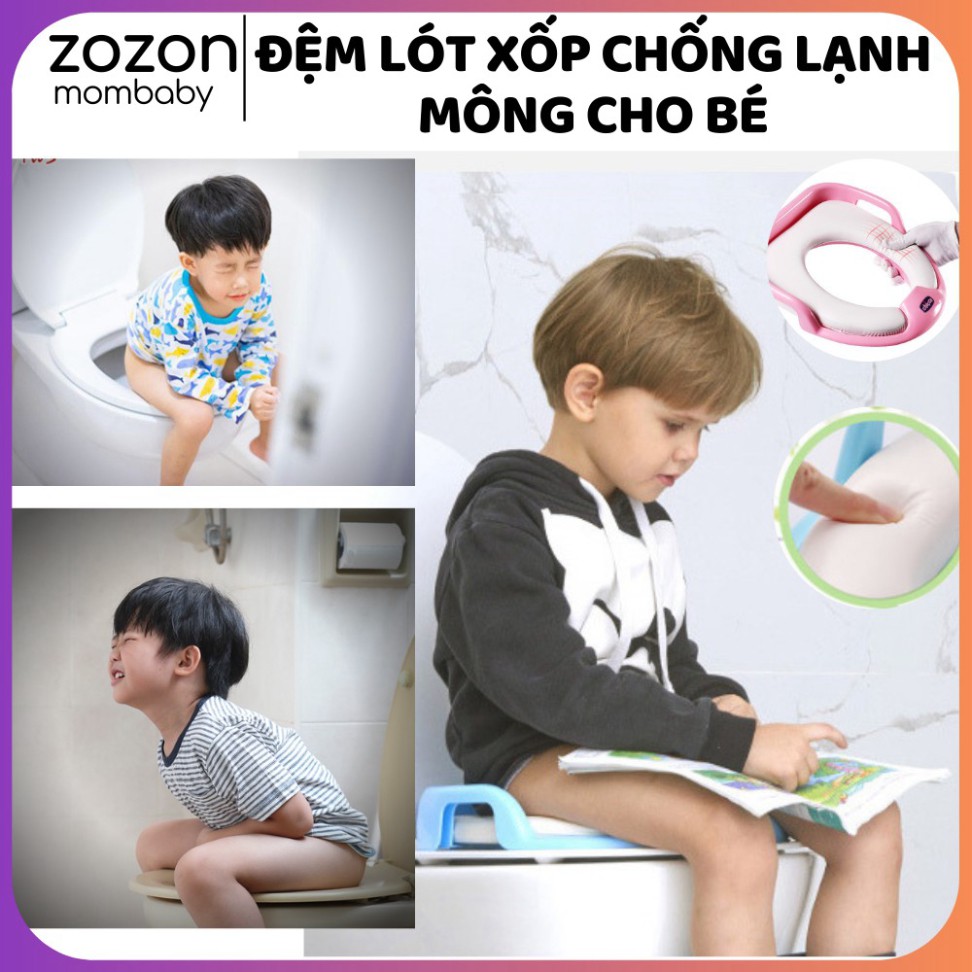 Thu nhỏ bồn cầu Chicco chống lạnh mông cho bé tự đi vệ sinh độc lập từ 1-5 tuổi, bệ lót toilet có tay nắm "