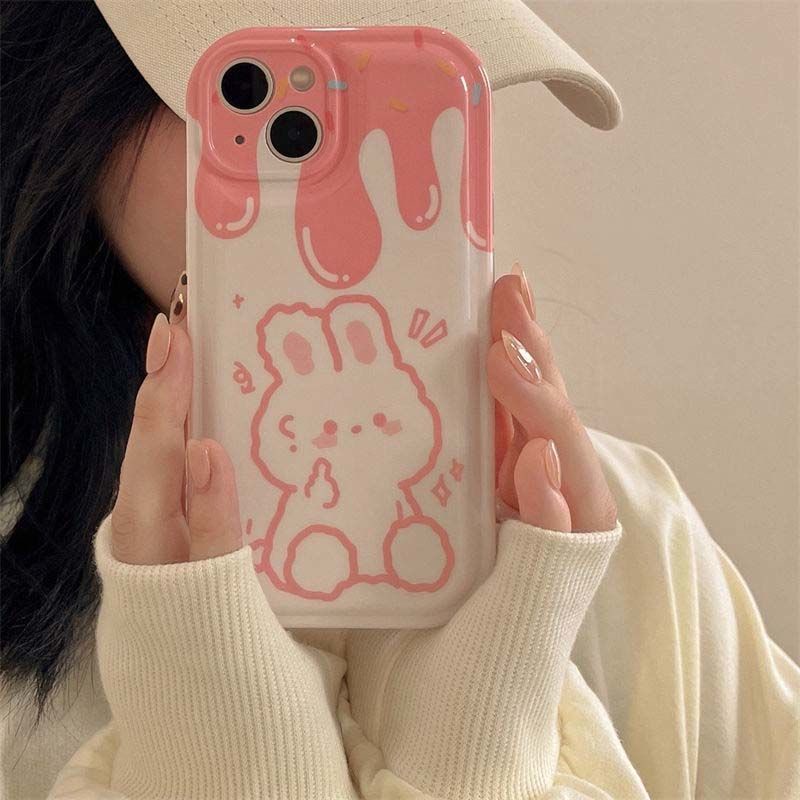 Ốp Điện Thoại Cao Su Mềm Hình Gấu Thỏ Cho iPhone 12 13 11 Pro Max X Xs Max Xr ioerhu