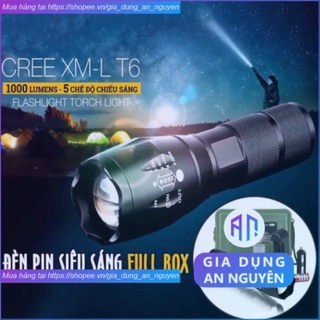 Đèn pin led siêu sáng xml t6 police bin mini cầm tay chống nước chiếu xa sạc điện chính hãng -GDAN