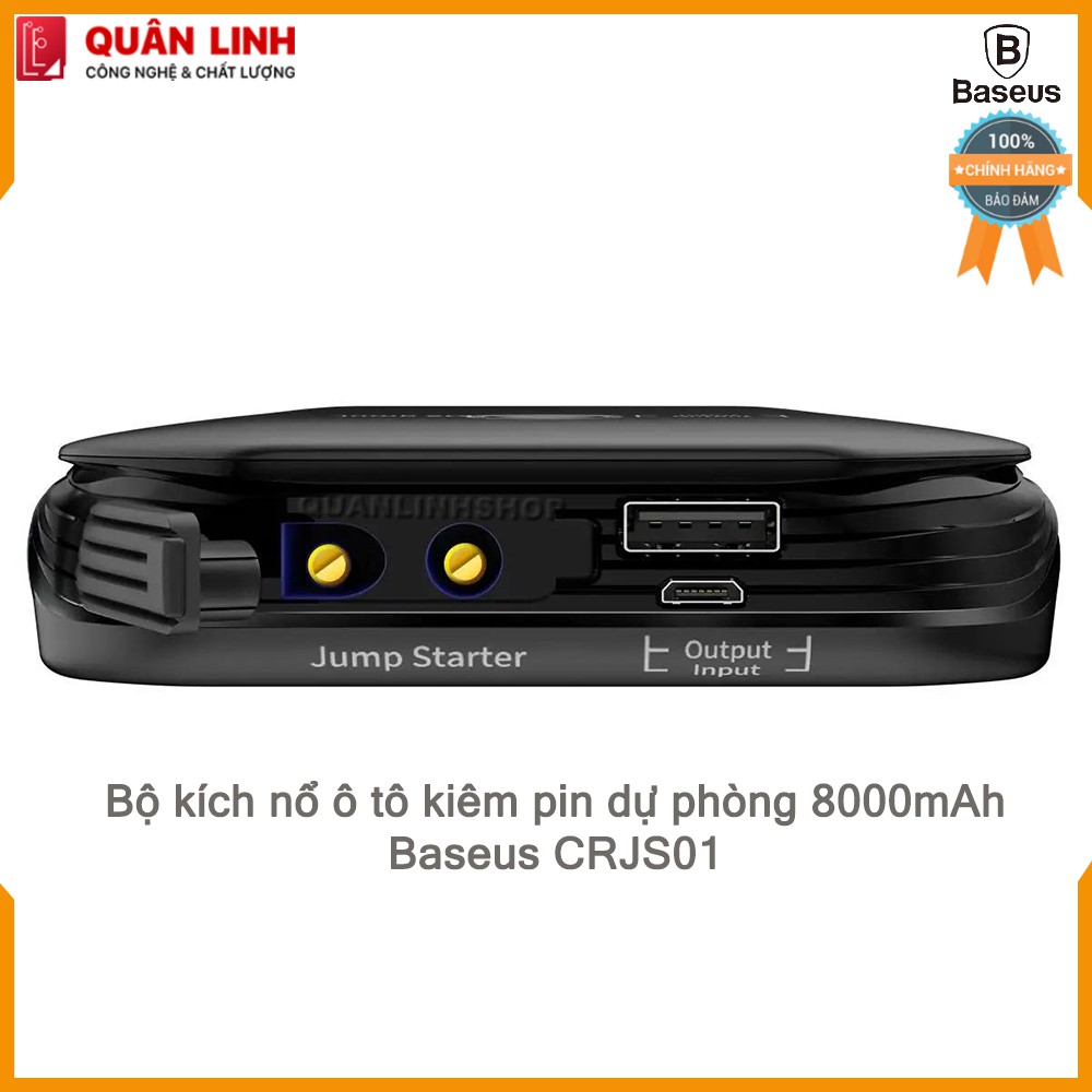 Bộ kích nổ xe hơi kiêm sạc dự phòng 8.000mAh Baseus Jump Starter CRJS01