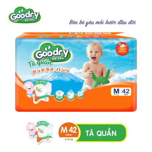 [Mã BMBAU50 giảm 7% đơn 99K] Tã quần Goodry M42 công nghệ Nhật Bản thấm hút thật nhanh