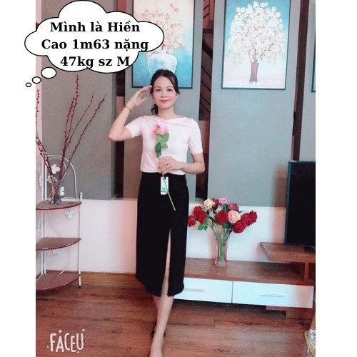 Chân váy xẻ tà dáng dài chất Umi cao cấp ( video ảnh thật) | BigBuy360 - bigbuy360.vn