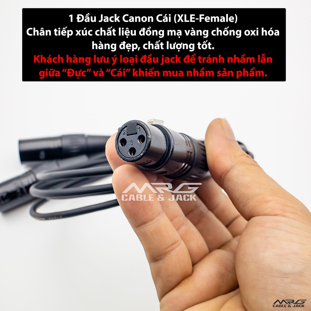 Dây Canon 1 Đầu Cái Ra 2 Đầu Đực dài 1met và 0.5met XLR - MrG