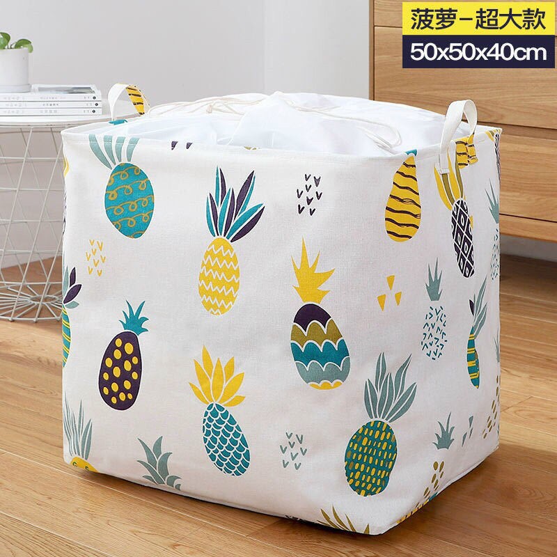 Túi giỏ đựng quần áo bằng vải cỡ lớn 100L đến 200L - Túi đựng chăn màn đa năng washday có thể gấp gọn vintage xinh xắn